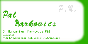 pal markovics business card